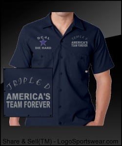 "America's Team - DC4L" Dickies Mens Short-Sleeve Industrial Poplin Work Shirt Design Zoom